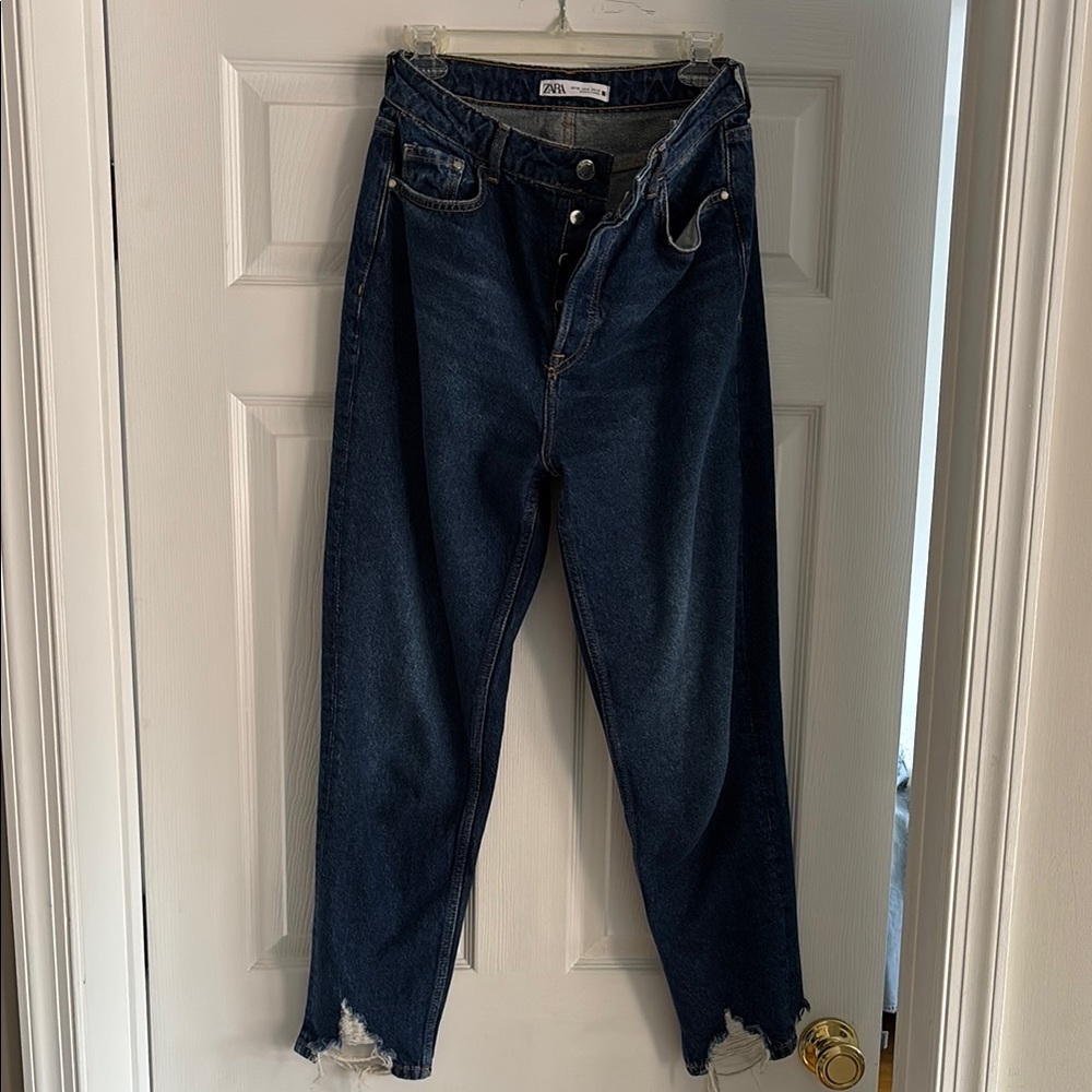 Zara High-Waisted Distressed Jeans